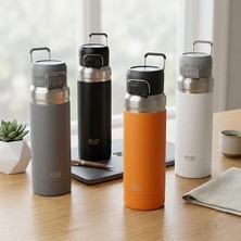 MSP Paslanmaz Çelik Termos Matara - 1000 ml (1 Litre) Kapasiteli, Renk Seçenekli Isı Yalıtımlı Çelik Suluk (Gri)