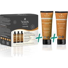 MSP 3'lü Uzun Süren Keratin Saç Düzleştirme & Saç Botoks Kiti,sülfatsız Tuzsuz Şampuan 250ML, Besleyici Saç Kremi 200ML, Brezilya Fönü, Keratin Bakım Premium Set
