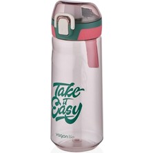 MSP 660ML Desenli Rahat Içim Polikarbon Matara (Yeşil-Kırmızı)