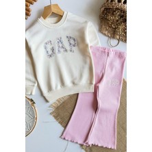 C&O Design Kız Çocuk Nakış Işleme Sweatshirt ve Tayt Takım
