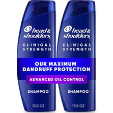MSP & Shoulders Klinik Güçte Kepek Şampuanı Ikili Paket, Ferahlatıcı Narenciye Özlü Gelişmiş Yağ Kontrolü, Her Biri 13,5 Oz.