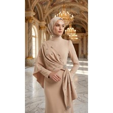 Perfect Mega Store My Dreams Yaka Taş Detaylı Abiye Elbise-Nilda