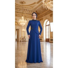 Perfect Mega Store Çınar Özkan Yaka ve Beli Taş Detaylı Abiye ELBISE-5205