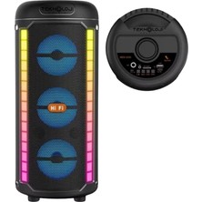 MSP Hoparlör 3X3INÇ 40CM Stereo Effect Rgb Işık Parti Hoparlörü Speaker Karaoke Mikrofon Hediy