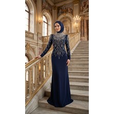 Perfect Mega Store New Elegans Inci Detaylı Abiye ELBISE-2434