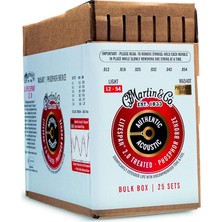 MSP Otantik Işlenmiş, Hafif, 92/8, 25 Set Büyük Paket, Açık 12-54, 92/8, Ht Phos Bronz (25 Set), 41BULKBOXMA540T