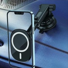 MSP Wlue Araç Içi Telefon Tutucu, 15W Kablosuz Şarj, Magsafe Uyumlu, Vantuzlu Torpido Üstü Montaj