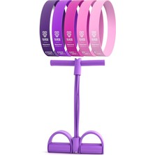 MSP Set Body Trimmer + Pilates Lastiği Seti Mekik Kürek Çekme Spor Kondisyon Egzersiz Aleti Mor