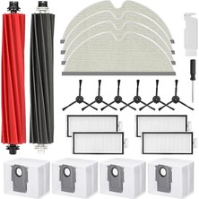 MSP Q8 Max/q8 Max +/q5 Pro/q5 Pro+ Elektrikli Süpürge Için Aksesuar, 2 Ana Fırçalı Yedek Parça Seti, 4 Toz Torbası, 4 Silme Bezi, 4 Hepa Filtre, 6 Yan Fırça