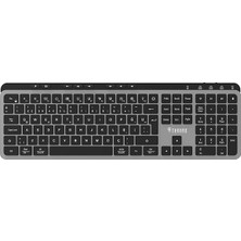MSP Elite K1 Sessiz Switch 110+8 Multimedya Tuşlu Windows & Macos Uyumlu Premium Alüminyum-Metal Kablosuz Ofis Klavyesi (2.4ghz + Çift Bluetooth Profili)