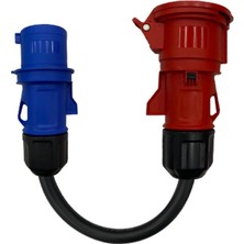 MSP 3/32A Fiş - 5/32A Priz 30CM Kablolu Araç Şarj Istasyonu Dönüştürücü Adaptörü
