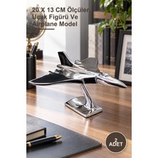 Yenilig 2 Adet Krom Uçak Model 12263 – 20 x 13 cm Ölçüler, Uçak Figürü ve Airplane Model