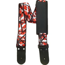 MSP Strap Frankenstrap Pedli Omuz Korumalı Gitar ve Bas Askısı, Kırmızı-Beyaz-Siyah