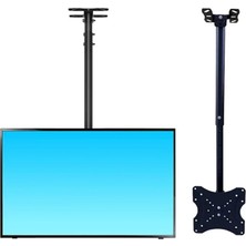 MSP Tavan Tv Askı Aparatı 14-42 Inç Uyumlu, Teleskopik 460-880 Mm, 360° Döner 45° Eğimli, Vesa 75X75 100X100 200X100 200X200, 40 kg Metal Monitör Tutucu Siyah