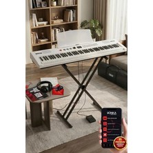 MSP PS4000WH-SET Tuş Hassasiyetli 61 Tuşlu Org Bluetooth USB Midi (Sustain Pedalı Çanta Kulaklık Stand Metod)