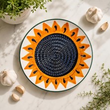 MSP Yapımı Seramik Sarımsak Rendesi Rende Tabağı Zencefil, Parmesan, Çikolata ve Peynir Rendesi Sarımsak Ezici Dekoratif Mutfak Tabağı Çeyizlik Eşya, Sunflower Glow