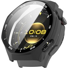 aklow akyoleticaret Kılıf, Huawei Watch Gt6 Pro 46 mm Kasa Uyumlu Sert Pc Kasa ve Ekran Koruyucu Kılıf Siyah