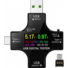 MSP 1 Arada USB & Type-C Dijital Güç Ölçer Test Cihazı – Voltaj, Akım, Watt, Kapasite Ölçer – Pd/qc Uyumlu