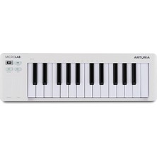 MSP Microlab Mk3 - Kompakt 25 Tuşlu Hıza Duyarlı Mıdı Denetleyici, Iki Dokunmatik Şerit, Akorlar Modu, Devam Pedalı Girişi, Beyaz