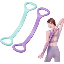 MSP 2 Adet Şekil 8 Direnç Bandı - Kol, Sırt, Omuz ve Tüm Vücut Egzersizleri Için Elastik Fitness Halatı | Yoga, Pilates, Fizik Tedavi ve Evde Spor Salonu Egzersizleri Için Ayak, Bacak, El