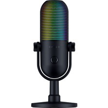 MSP Seiren V3 Chroma - Dokunarak Sessize Alma Özellikli Rgb USB Mikrofon (Yayın ve Oyun Reaktif Aydınlatma, Kondenser Mikrofon, Dijital Kazanç Sınırlayıcı ve Dahili Darbe Emici), Siyah