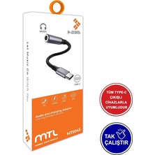 MSP Type-C To 3.5mm Aux Adaptör Dac Çipli Dayanıklı Örgü Kablo Ses Dönüştürücü MT5045 ile Uyumlu