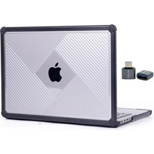 MSP MacBook Pro 14.2 Inç Kılıf A2442 A2779 A2918 A2992 A3112 A3401 A3185 A3434 A3426 A3427 Uyumlu Darbe Korumalı Şeffaf Sert Kılıf Shockproof Hybrid Hard Case Siyah