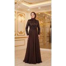 Perfect Mega Store Çınar Özkan Üstü Payet Detaylı Abiye ELBISE-5244