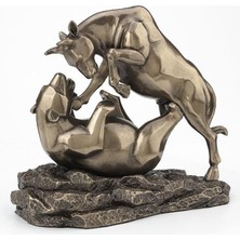 MSP Serisi – Boğa Ayı Dövüşü Biblosu | Dekoratif Obje, Mitoloji & Tarih 19X9,5X16 cm