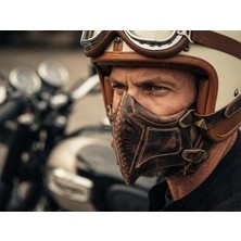 MSP Motosiklet Sürücü Yüz Maskesi, Doğal Deri,motosiklet Deri Aksesuar,harley, Chopper, Custom