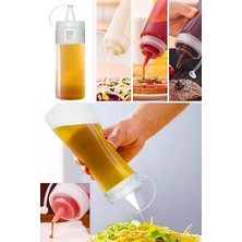 MSP Hazırlık Şişesi (2 Adet) Kapaklı Salata Sosu Zeytinyağı Ketçap Mayonez Sıkma Sosluk 400 ml
