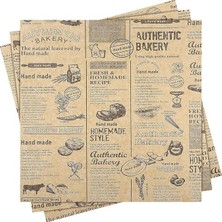 MSP Vintage Gazete Desenli Kağıt, Kendinden Desenli Mutfak Sunum Kağıdı, Yemek Sunumları Için Ideal 50 Adet