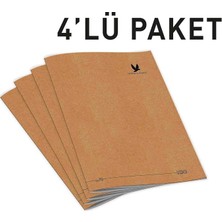 MSP Wings Journal 4'lü Kareli A5 Defter Seti - Kraft Kapak