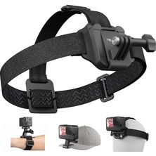 MSP Baş Kayışı Dağı Kapak Klipsli, Hızlı Çıkarma Baş Kemeri Dağı Gopro Hero 12/11/10/9/8/7/6/5, Fusion, Max, Djı Osmo ve Çoğu Aksiyon Kamerasıyla Uyumlu