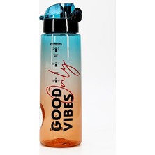 MSP Matarası Tritan Geniş Ağız Su Şişesi Grafiti Spor Matarası Suluğu Bpasız 800 ml Mavi 0104