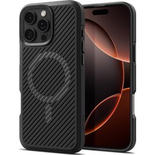 MSP iPhone 16 Pro Max ile Uyumlu Magsafe Kılıf Core Armor Mag Fit Üst Düzey Koruma Dokulu Yüzey Siyah Kapak - ACS08024 (Spigen Tr Garantili)