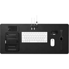 MSP Regnum Büyük Boy 90X40CM Mouse Pad Vegan Deri + Kablo Düzenleyici LD302M Siyah - APP05267 (Spigen Tr Garantili)