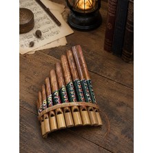 MSP Flüt El Yapımı Bambu Üflemeli Müzik Aleti 10'lu 24 x 13 cm Otantik Dekoratif Enstrüman
