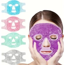 MSP Jel Yüz Maskesi Soğuk ve Sıcak Boncuklu Ayarlanabilir Maske (Mor)