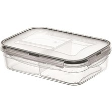 MSP 3 Bölmeli Kilitli Kapaklı 1 Litre Erzak Saklama Kabı LC-510