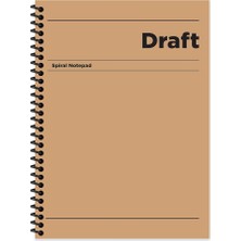 MSP Color Kareli Sert Kapak Spiralli Draft Defter Kahverengi 17X24