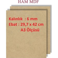 MSP - 5 Adet Duralit Ham Mdf 6 mm Kalınlık, A3 Ölçüsünde (29,7X42 Cm) Resim Altlığı
