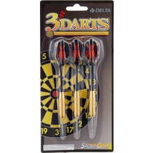 MSP Dart Oku (3’lü Set) - Çelik Uç + Pirinç Gövde + Renkli Kanat - Dart Oku Seti, 20 gr
