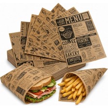 MSP Sunum Kağıdı 50 Adet | Gazete Desenli Sunum Kağıdı | Hamburger ve Sandviç Sarma Kağıdı | Kraft Servis Kağıdı | Karışık Desenli Kağıt