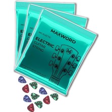 MSP Gt-Electric-3x Kaliteli Elektro Gitar Teli 3 Takım Set (10 Pena Hediye)
