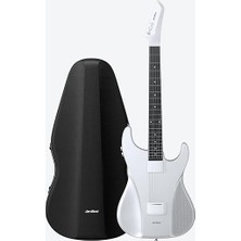 MSP Akıllı Gitar Telsiz, Akustik Elektrikli Seyahat, Taşınabilir Sessiz, Çıkarılabilir Klavyeli Meraklılar, Yetişkinler, Gençler, Mıdı (Çantalı Beyaz Gitar)