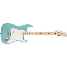 MSP By Fender Limited Edition Sonic® Stratocaster® Elektro Gitar Ht, Akçaağaç Klavye, Beyaz Pickguard, Tropikal Turkuaz