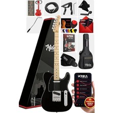 MSP TLX-50BK Tele Kasa Maple Klavye, 2 Single-Coil Manyetik Elektro Gitar, Siyah