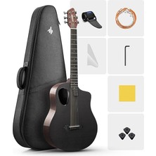 MSP Rısıng-G1 Carbon Fiber Akustik Gitar Seti (Parlak Siyah)