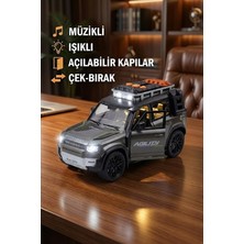 MSP Işıklı Çek Bırak Oyuncak Araba Defender Model Jip - Kapıları Açılan Lüks Arazi Aracı (17 Cm)